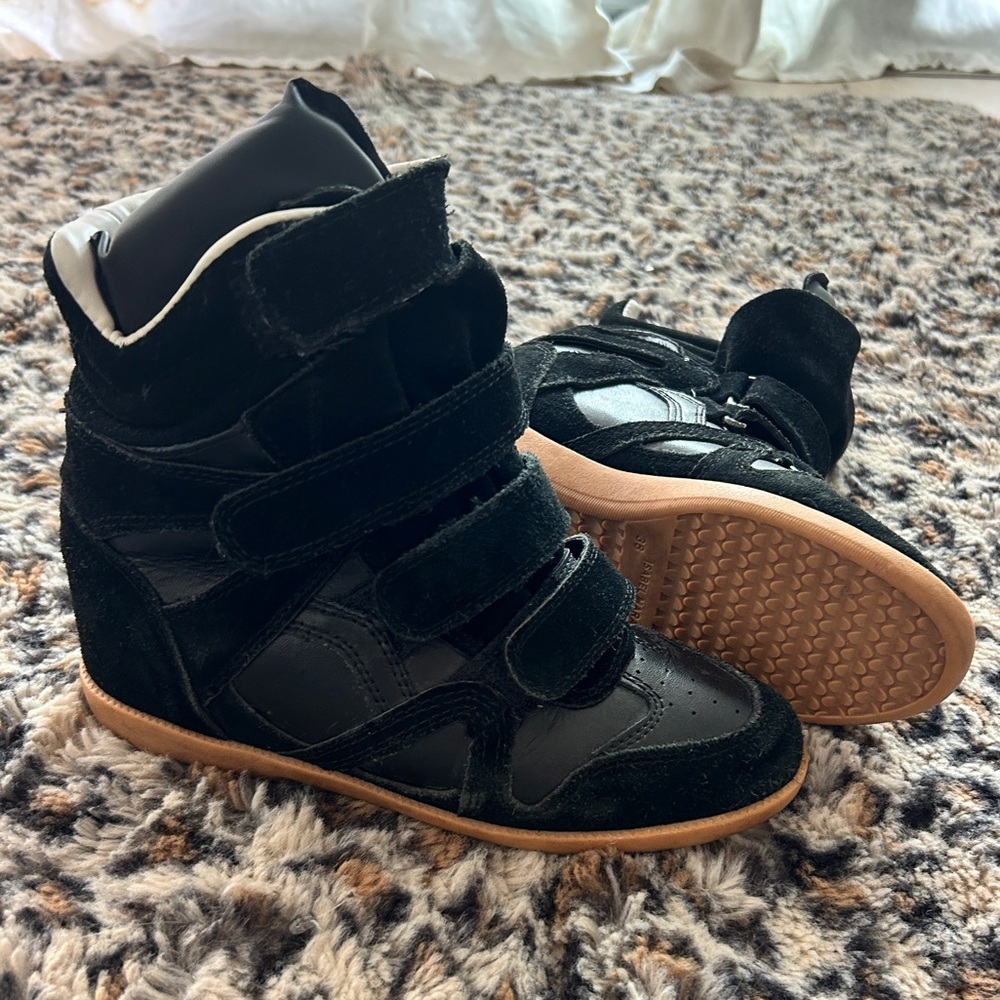 Isabel Marant Black and White Quilted Sneakers